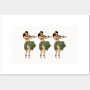 Three Hulas Dancing the Hula Wht Posters and Art